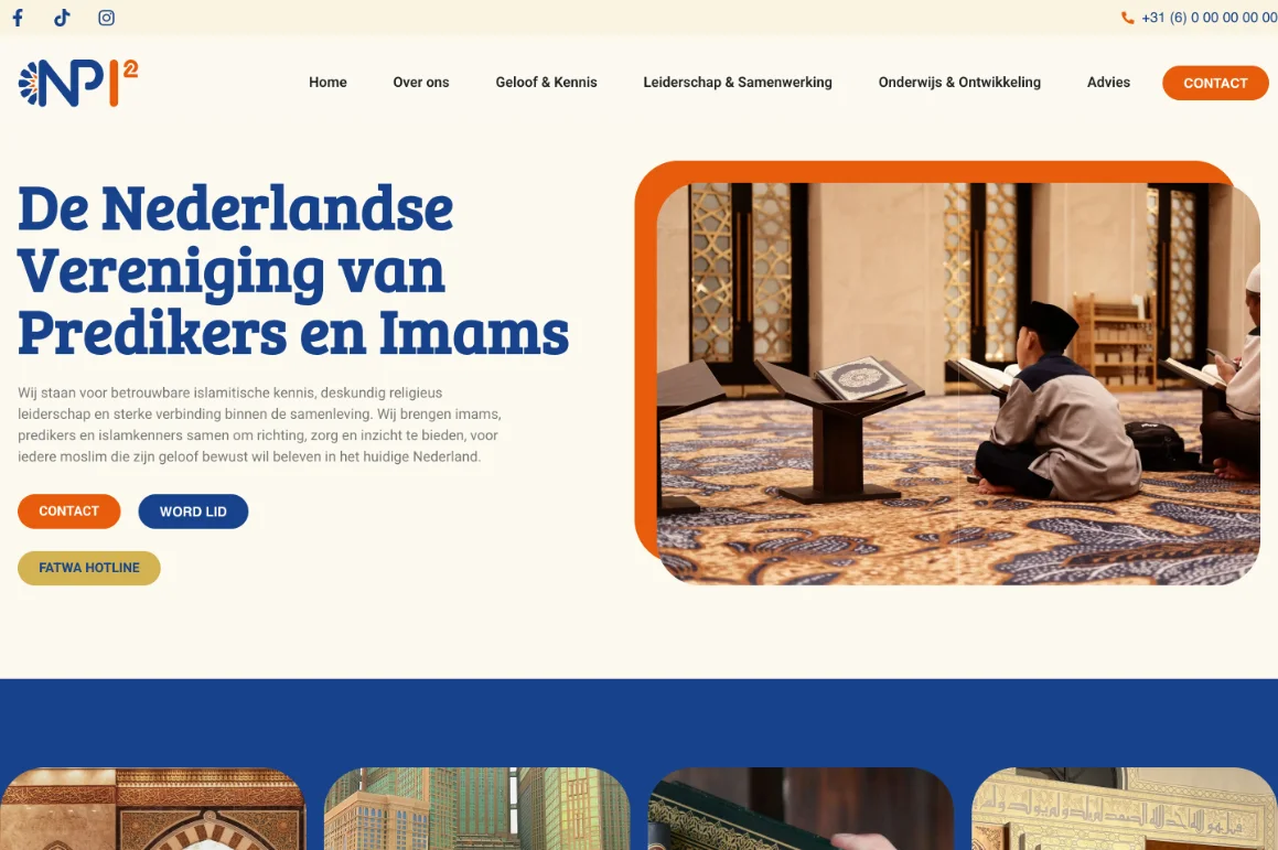 Website NPI², gebouwd door Block Marketing
