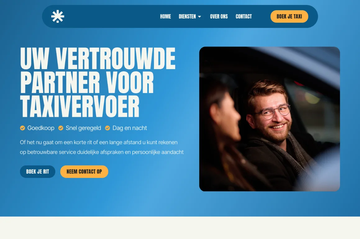 Website Taxi Stipt, gebouwd door Block Marketing